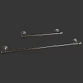 Durable Chrome Bathroom Cabinet Rack Featuring Double Towel Hanging Bars