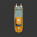 Yellow Rescue Boat With White Railing And Safety Equipment On Water