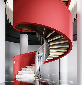 modern revolving staircase 3d model