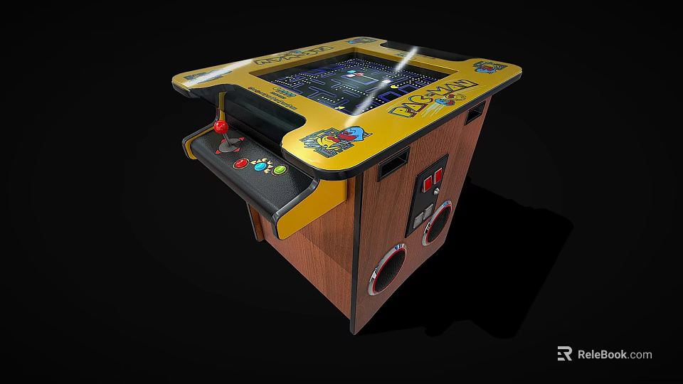 Classic Arcade Game Machine Entertainment Appliance With Joystick Control Panel And Retro Design 3d model 