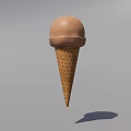 Delicious Chocolate Ice Cream Cone In Crispy Waffle Cone As Frozen Beverage Treat