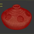Traditional Handcrafted Orange Terracotta Vessel With Circular Holes And Top Opening