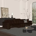Mid-ancient style sofa coffee table combination 3d model