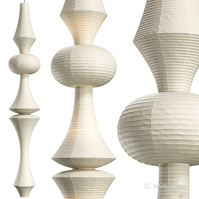 Modern Unique Textured Pendant Lights Featuring Three Different Geometric Designs For Interior Decor 3d model