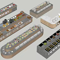 Various Bar Counter Designs With Wooden Stone Surfaces And Condiments In Multiple Styles