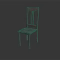 Rustic Wooden Chair With Vertical Slat Backrest For Home Furniture Decor