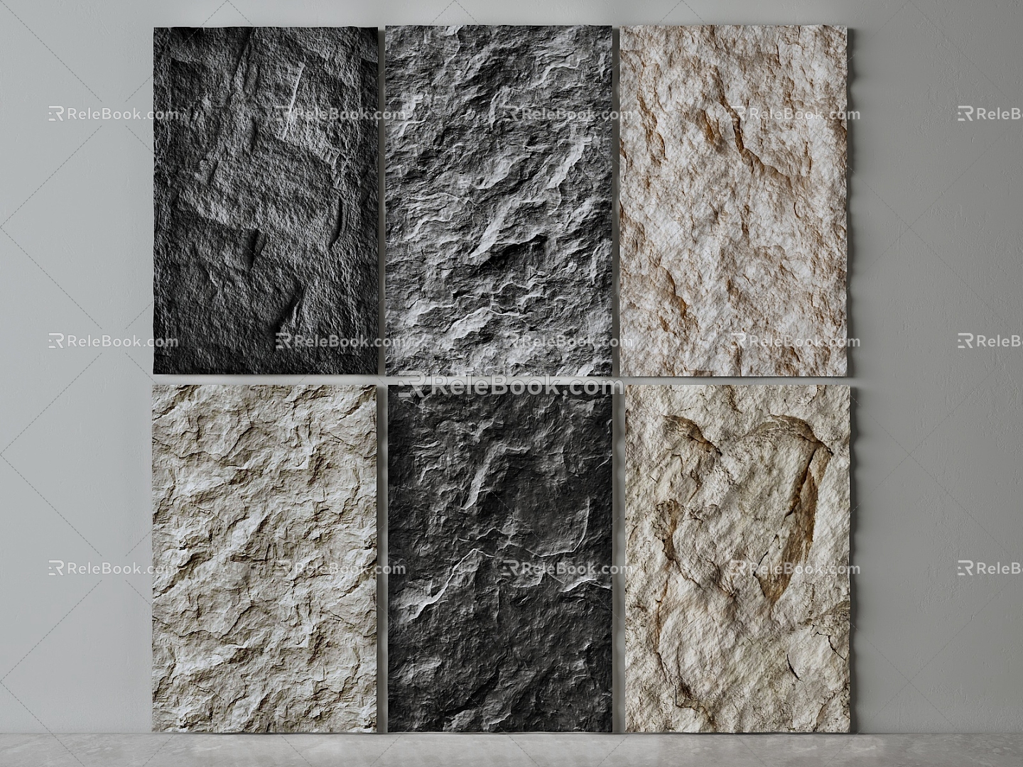 rock background wall 3d model