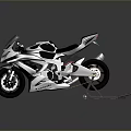 Modern Sports Motorcycle With Black Silver Streamlined Body Tinted Windshield Leather Seat Chrome Exhaust