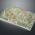 Detailed 3D Mountainous Terrain Model With Lush Green Vegetation And Deep Valleys