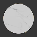 Modern Coffee Table With White Marble Top And Gold Metal Ring Base