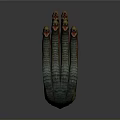 Mythical Snake With Multiple Heads And Green And Yellow Patterned Long Body On Dark Background