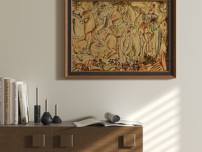 Antique Abstract Hanging Paintings 3d model