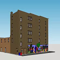 Commercial Complex With Diverse Architectural Styles And Multi Story Single Story Retail Shops
