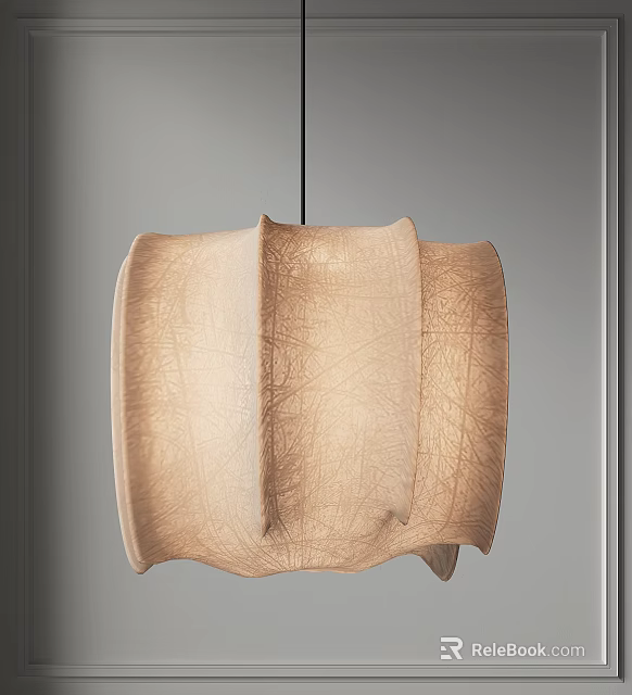 Stylish Beige Textured Hanging Chair With Modern Design For Indoor Living Space 3d model 