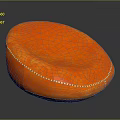 Soft Orange Round Decorative Cushion With White Stitching For Clothing Accessory