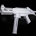 Modern Tactical Black Rifle With Rail Magazine Barrel And Flying Bullet