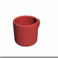 Modern Red Ceramic Mug With Simple Design On Light Green Background 3d model