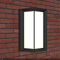 Modern Wall Lamps Mounted on Red Brick Wall with Black Frame and White Shade