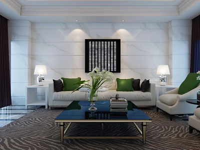 Sofa coffee table combination 3d model Sofa coffee table combination 3d model