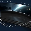 Modern Stage Design With Cosmic Background Illuminated Lights And Steps 3d model