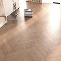 Light Wood Herringbone Wooden Flooring In Living Area With Natural Texture