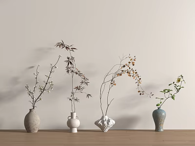 Modern Green Plant Flower Art Potted Flower Art 3d model