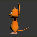 Cartoon Mouse Character With Big Orange Ears Open Arms And Friendly Expression 3D Rendered 3d model