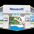 Neusoft Exhibition Booth With Beyond Technology Theme And Interactive Display Screens