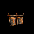 Public Facility Bamboo Trash Bins With Wooden Frame For Outdoor Public Areas