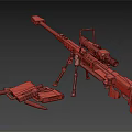 Tactical Sniper Rifle With Tripod Scope Ammunition And Tool Kit 3d model