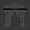 Scenic Landscape With Classical Stone Archway And Intricate Carved Columns