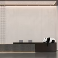 Modern Front Desk Reception 3d model