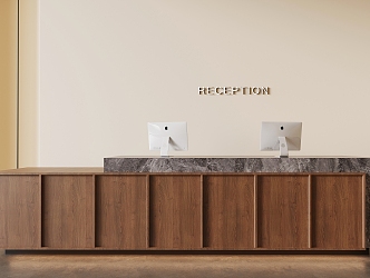 Antique Front Desk Reception Desk Bar Desk 3d model