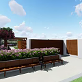Rooftop Garden Featuring Wooden Pergola Wooden Deck Comfortable Sofas And Green Plants