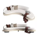 Modern Multiplayer Sofa Curved Sofa 3d model