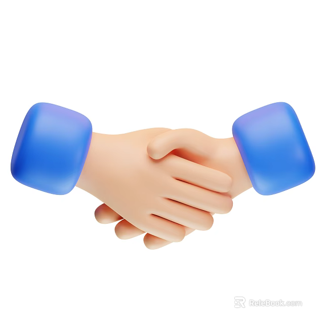 Two Hands Shaking Hands Design Decorative Ornament Set For Home Decor 3d model 