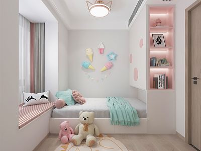 Modern Tatami Bedroom Girls Children's Room model