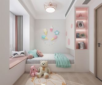 Modern Tatami Bedroom Girls Children's Room 3d model