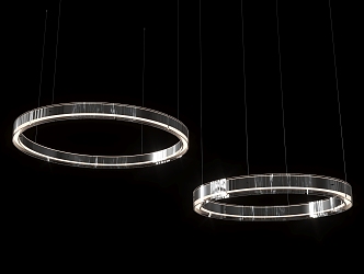 Italian Minimalist Living Room Chandelier Designer New Glass Ring Bedroom Dining Room Chandelier Glow Up and Down Modern 3d model