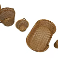 Practical Wicker Storage Baskets for Household Organizing with Various Sizes and Designs