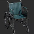Ergonomic Medical Equipment Wheelchair With Green Padded Seat And Metal Frame