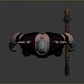 Fantasy Warrior Man With Blue Hair Beard Spiked Shoulder Armor And Weapon