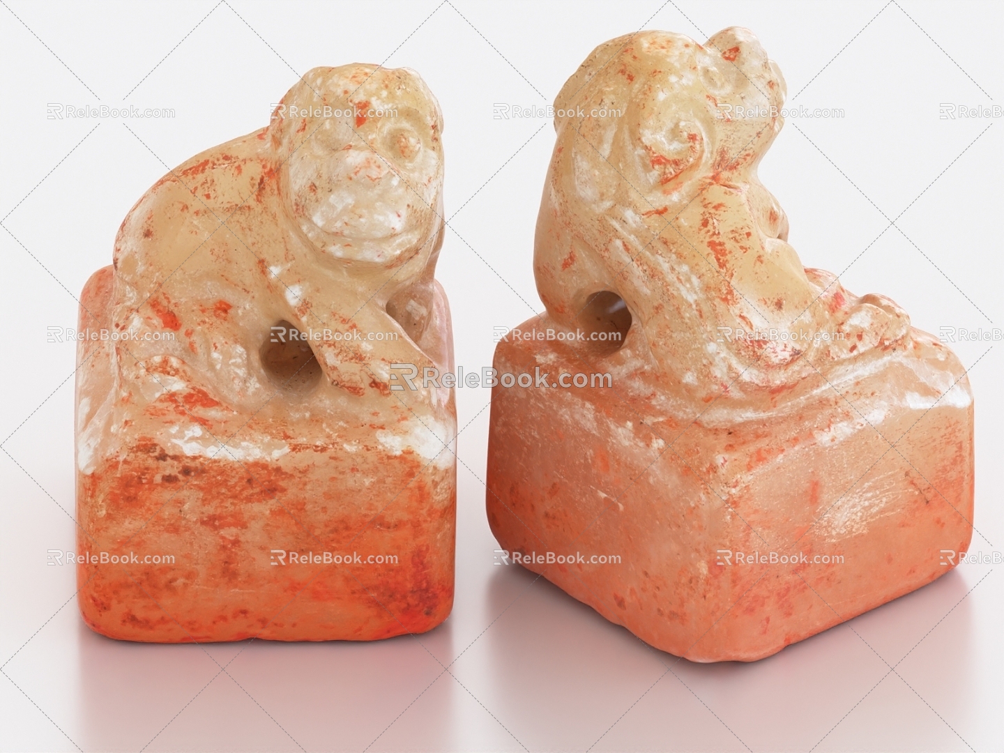 Jade Seal Stamp Stamp Jade Antique Cultural Relics Accessories Jade Ring Seal Ornaments 3d model