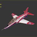 Red and White RAF Themed Aircraft with Roundels on Wings and Shiny Exterior