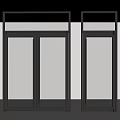 Modern Glass Double Doors With Black Frame In Contemporary Interior Space