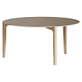 Round Wooden Dining Table With Simple Modern Design And Light Colored Legs 3d model