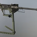 Green Military Heavy Machine Gun With Tripod Stand Barrel And Ammunition Belt