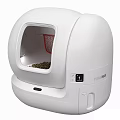 White Automatic Cat Litter Box With Transparent Window 3d model
