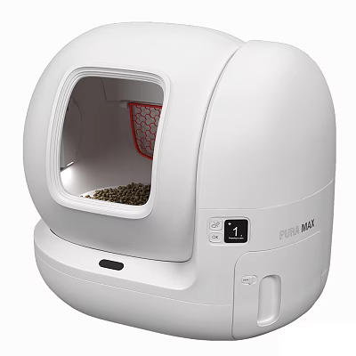 White Automatic Cat Litter Box With Transparent Window 3d model