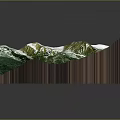 Realistic 3D Topographic Model Showcasing Green Mountain Landscape Wooden Base And Vegetation Details